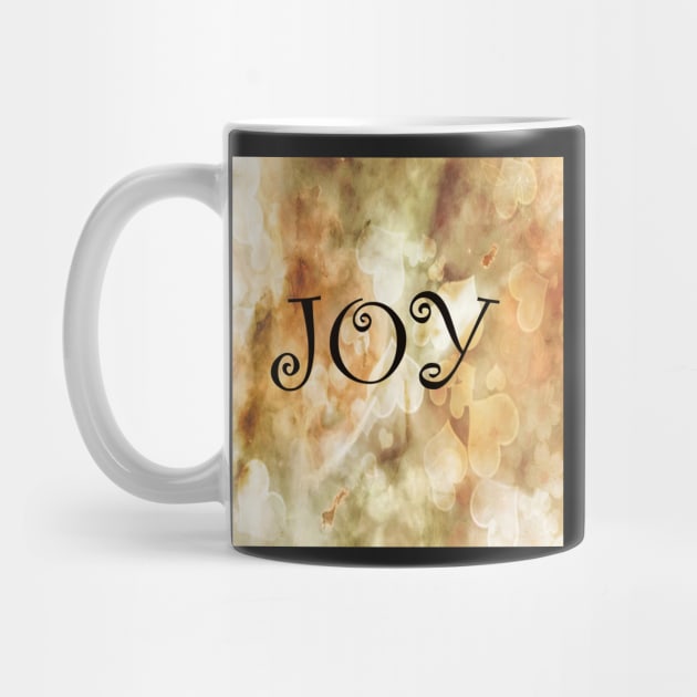 Inspirational Joy Gift with Gold Hearts Rose Colored Quote JOY Christmas Gifts by tamdevo1
